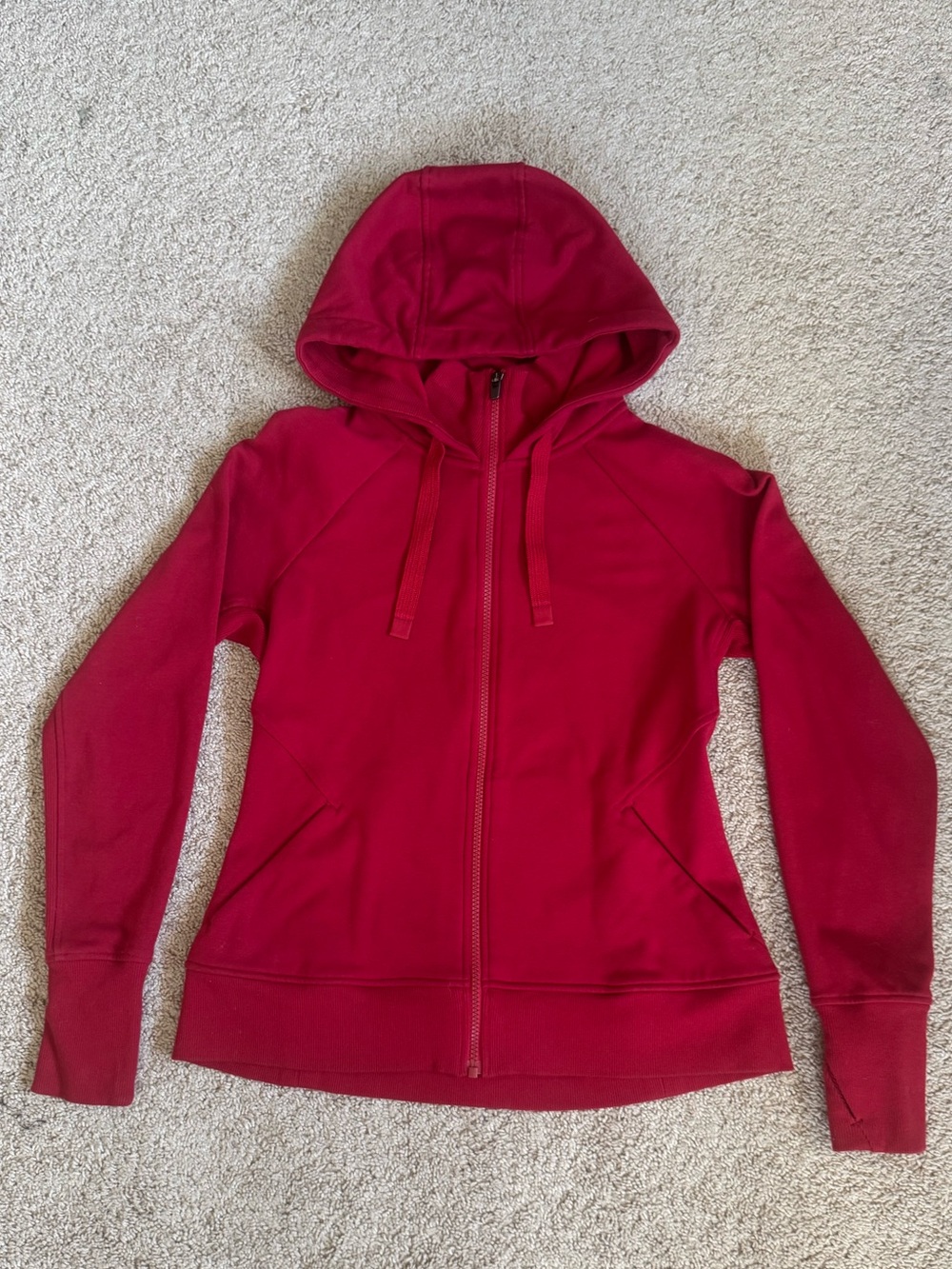 Athleta Deep Red Full-Zip Hoodie